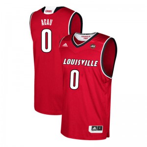 Men's Louisville Cardinals Akoy Agau #0 Red Official Jersey 582210-996
