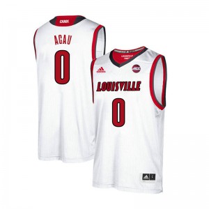Mens Louisville Cardinals Akoy Agau #0 Official White Jerseys 982194-886