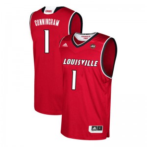 Men's Louisville Cardinals Christen Cunningham #1 Red Stitch Jersey 349440-318