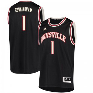 Men Louisville Cardinals Christen Cunningham #1 Retro Black Stitch Jersey 966604-272