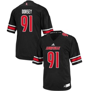 Men's Louisville Cardinals Derek Dorsey #91 Football Black Jerseys 769877-437