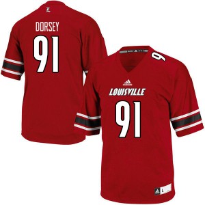 Men Louisville Cardinals Derek Dorsey #91 Alumni Red Jerseys 105154-727