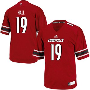 Mens Louisville Cardinals Hassan Hall #19 Football Red Jerseys 896053-962