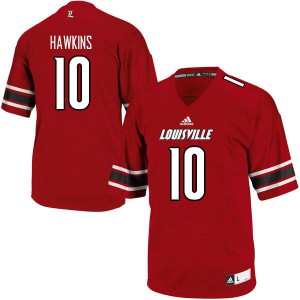 Mens Louisville Cardinals Javian Hawkins #10 Stitch Red Jerseys 870756-276