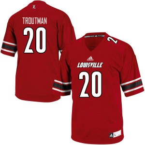 Men Louisville Cardinals Trenell Troutman #20 Stitch Red Jerseys 160349-207