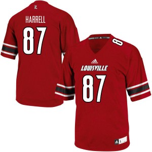 Mens Louisville Cardinals Tyler Harrell #87 Red Official Jerseys 144377-694