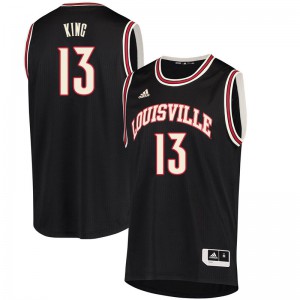 Men Louisville Cardinals V.J. King #13 Basketball Retro Black Jerseys 987613-771