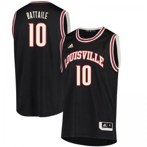 Men's Louisville Cardinals Wyatt Battaile #10 NCAA Retro Black Jerseys 820309-407