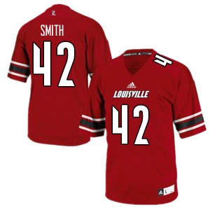Men Louisville Cardinals Allen Smith #42 Embroidery Red Jersey 228392-589
