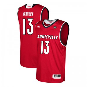 Mens Louisville Cardinals David Johnson #13 NCAA Red Jerseys 588466-903