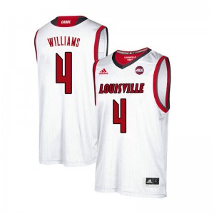 Men's Louisville Cardinals Grant Williams #4 White NCAA Jerseys 239028-665