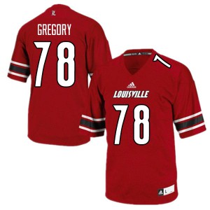 Men's Louisville Cardinals Jackson Gregory #78 Red Stitched Jersey 777247-514