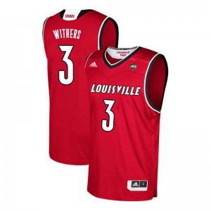 Mens Louisville Cardinals Jae'Lyn Withers #3 Basketball Red Jerseys 353998-476