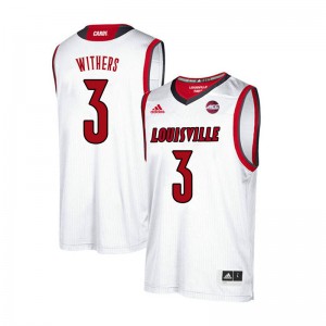 Mens Louisville Cardinals Jae'Lyn Withers #3 White Stitched Jersey 343255-927