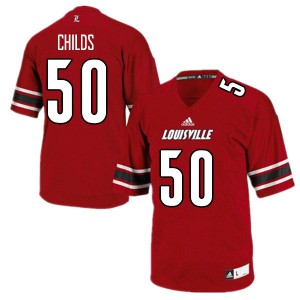 Mens Louisville Cardinals Jean-Luc Childs #50 Red Embroidery Jerseys 647418-589