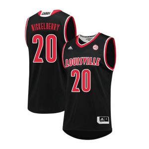 Men's Louisville Cardinals Josh Nickelberry #20 Black Stitched Jersey 703372-681