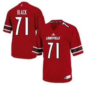Men's Louisville Cardinals Joshua Black #71 Official Red Jersey 297506-374