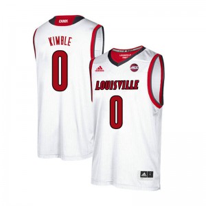 Men's Louisville Cardinals Lamarr Kimble #0 Basketball White Jerseys 114255-153