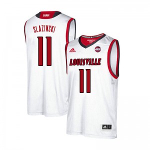Men Louisville Cardinals Quinn Slazinski #11 White Embroidery Jersey 745299-407