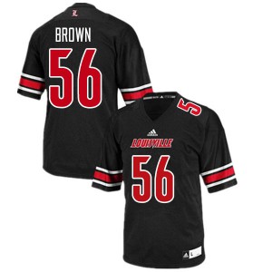 Men's Louisville Cardinals Renato Brown #56 Official Black Jersey 644768-586