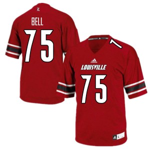 Men Louisville Cardinals Robbie Bell #75 Red NCAA Jerseys 437839-169
