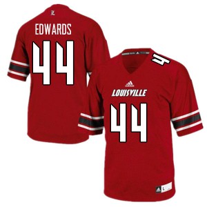 Men's Louisville Cardinals Zach Edwards #44 Red Embroidery Jerseys 203560-336
