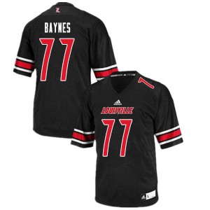 Mens Louisville Cardinals Kobe Baynes #77 Official Black Jersey 273053-328