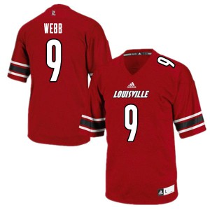 Men Louisville Cardinals Tee Webb #9 White Stitch Jerseys 773906-480