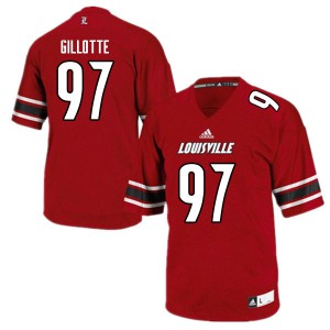 Mens Louisville Cardinals Ashton Gillotte #97 Red University Jerseys 786664-698