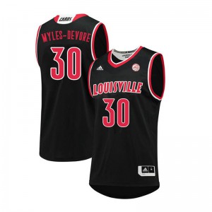 Men Louisville Cardinals Ashton Myles-Devore #30 Black University Jerseys 924024-518