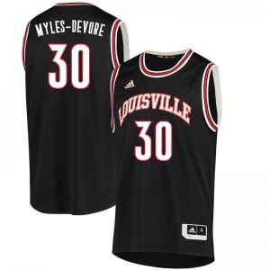 Mens Louisville Cardinals Ashton Myles-Devore #30 Retro Black Alumni Jerseys 753116-568