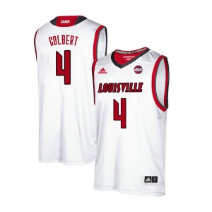 Men's Louisville Cardinals Brad Colbert #4 White Basketball Jerseys 242966-187