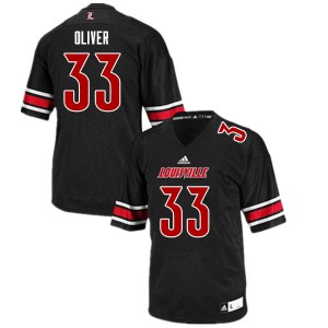 Mens Louisville Cardinals Bralyn Oliver #33 Black NCAA Jerseys 581012-165