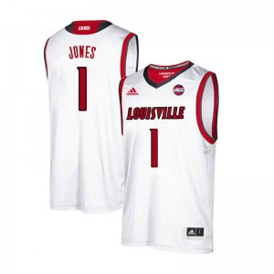 Mens Louisville Cardinals Carlik Jones #1 White Alumni Jerseys 494369-629