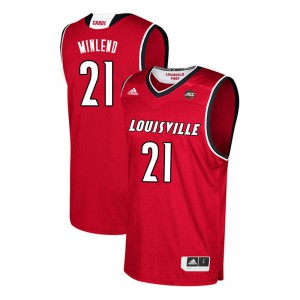 Men Louisville Cardinals Charles Minlend #21 Stitch Red Jerseys 423369-463