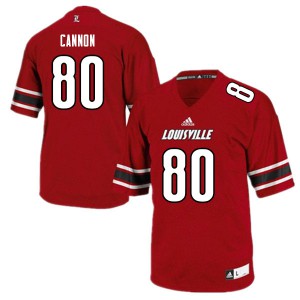 Mens Louisville Cardinals Demetrius Cannon #80 Red Official Jersey 190934-300
