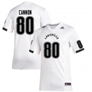 Men's Louisville Cardinals Demetrius Cannon #80 Football White Jersey 270929-778