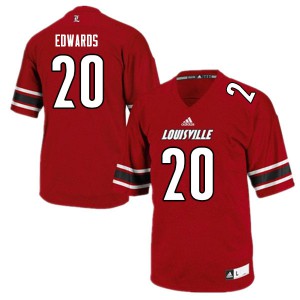 Men's Louisville Cardinals Derrick Edwards #20 Stitched Red Jersey 141166-740