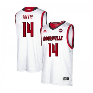 Men Louisville Cardinals Dre Davis #14 White Stitch Jerseys 460039-270