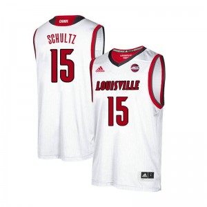 Men Louisville Cardinals Drew Schultz #15 White University Jersey 512250-833