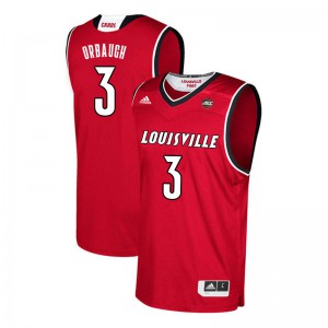 Mens Louisville Cardinals Hogan Orbaugh #3 Red Basketball Jerseys 411723-618