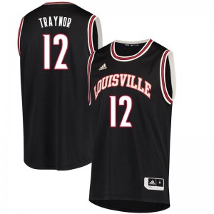 Men's Louisville Cardinals JJ Traynor #12 Basketball Retro Black Jersey 878388-485