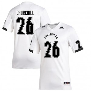 Mens Louisville Cardinals Jatavian Churchill #26 White Stitched Jersey 845354-619