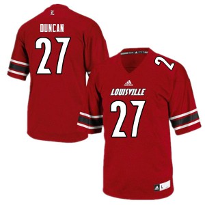 Men's Louisville Cardinals Kenderick Duncan #27 Red Stitch Jersey 494173-110