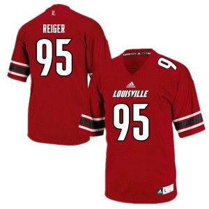 Mens Louisville Cardinals Mason Reiger #95 University Red Jersey 445005-838