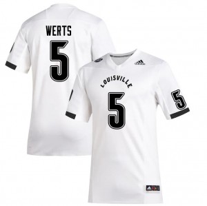 Men Louisville Cardinals Shai Werts #5 White Embroidery Jerseys 754173-128