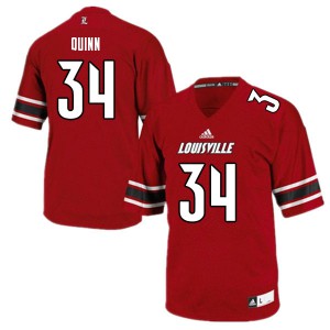 Men Louisville Cardinals TJ Quinn #34 Red Football Jerseys 891636-945