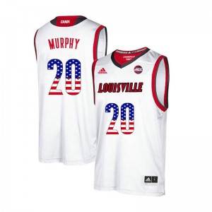 Mens Louisville Cardinals Allen Murphy #20 USA Flag Fashion White Player Jerseys 964719-650