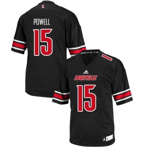 Mens Louisville Cardinals Bilal Powell #15 Black Official Jersey 265434-947