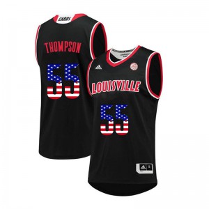 Men Louisville Cardinals Billy Thompson #55 Black Stitched USA Flag Fashion Jerseys 568932-383